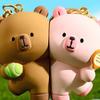 Table Tennis Magnetic Tennis Bear Keychain Animal Couple Pendant  Best Friends