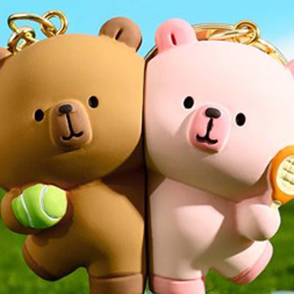 Table Tennis Magnetic Tennis Bear Keychain Animal Couple Pendant  Best Friends