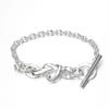 925 Silver Women's Bracelet with Heart T-shaped Buckle and Adjustable Bracelet, Fashionable DIY Jewelry Gift