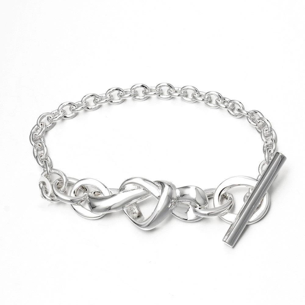 925 Silver Women's Bracelet with Heart T-shaped Buckle and Adjustable Bracelet, Fashionable DIY Jewelry Gift