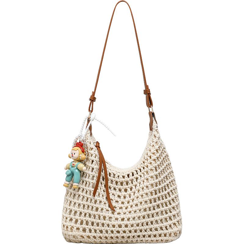 Handwoven Bag Women'S Leisure Commuter Shoulder Bag Seaside Vacation Messenger Beach Bag