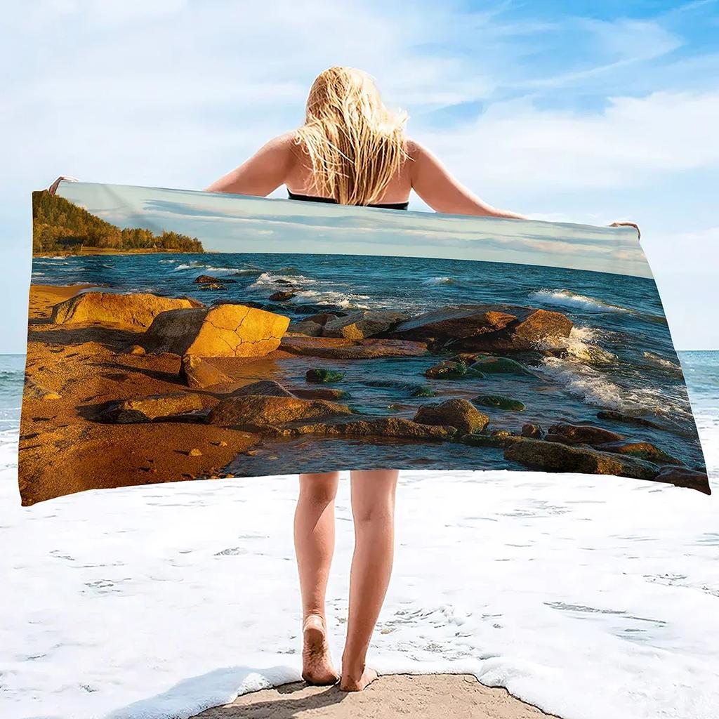 Baikal Beach Towel Microfiber Oversized Travel Towels Lightweight Super Absorbent Compact Beach Accessories Quick Dry Pool Towel