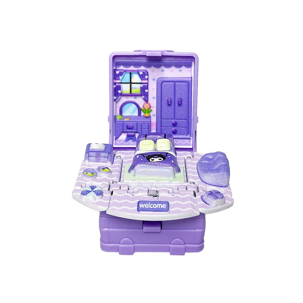 3D Pop-Up Sovrumsstuga Nyckelring: Pedagogiskt Stresslindrande Hänge & Kreativ Prydnad