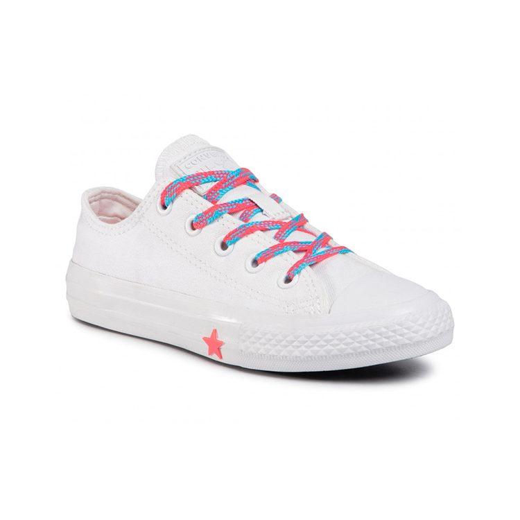 Converse All Star Low Top Skateboard Shoes White Children Aged 3 7 Years Old 364189C