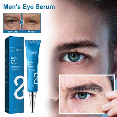 Sérum para os olhos masculino de 15 g reduz linhas finas, bolsas e olheiras, hidrata e firma a pele ao redor dos olhos