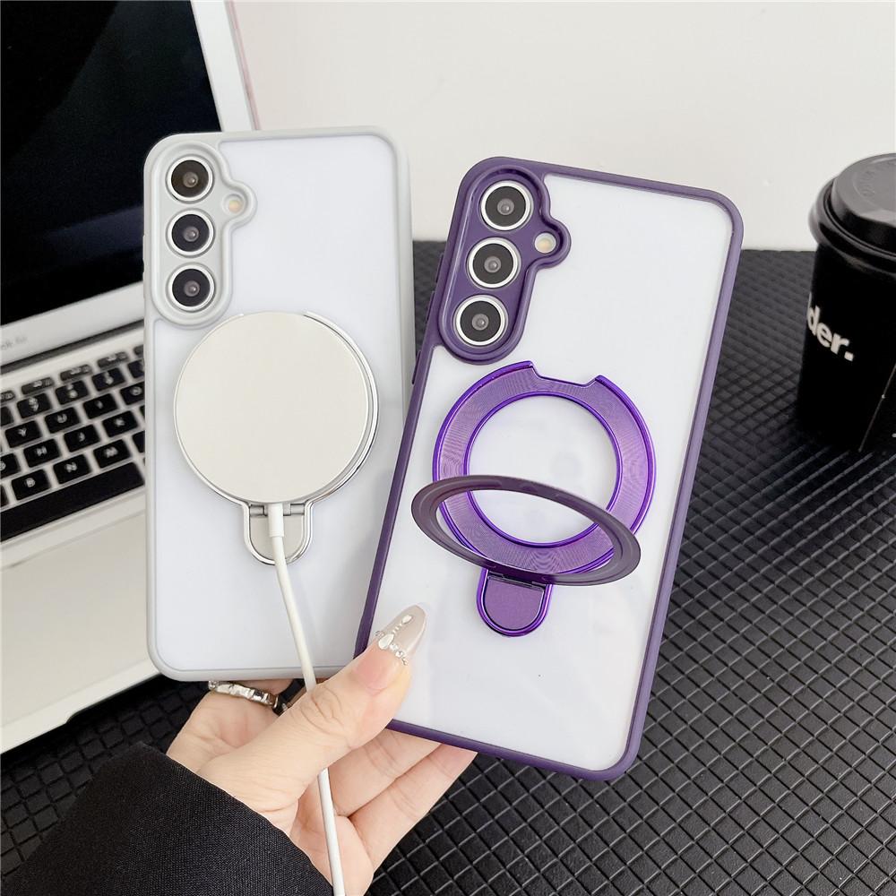Luxury Magnetic Bracket Phone Case  For Oppo Reno 14 Pro 5G 14F 13F 12F 11F 13 12 11 10 Pro A91 Transparent Acrylic Stand Cover