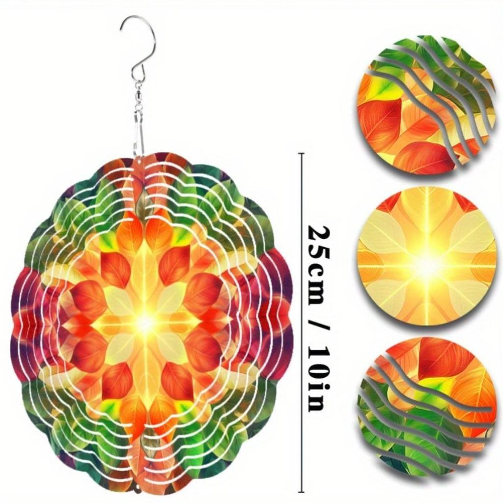 10 Inch Rotating Art Wind Chime for Garden Balcony Decor with 360 Hook Elegant Hanging Wind Chime Gift for Spring and Summer