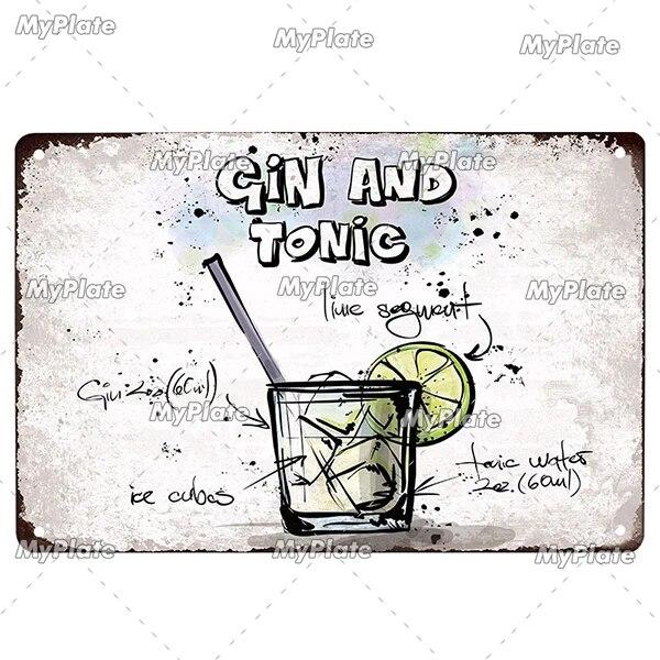 

[MyPlate] Gin O Clock металлическая винтажная табличка для барной мебели, табличка для тики-бара, винтажный декор, персонализированная тарелка в виде пещеры для человека 20x30cm