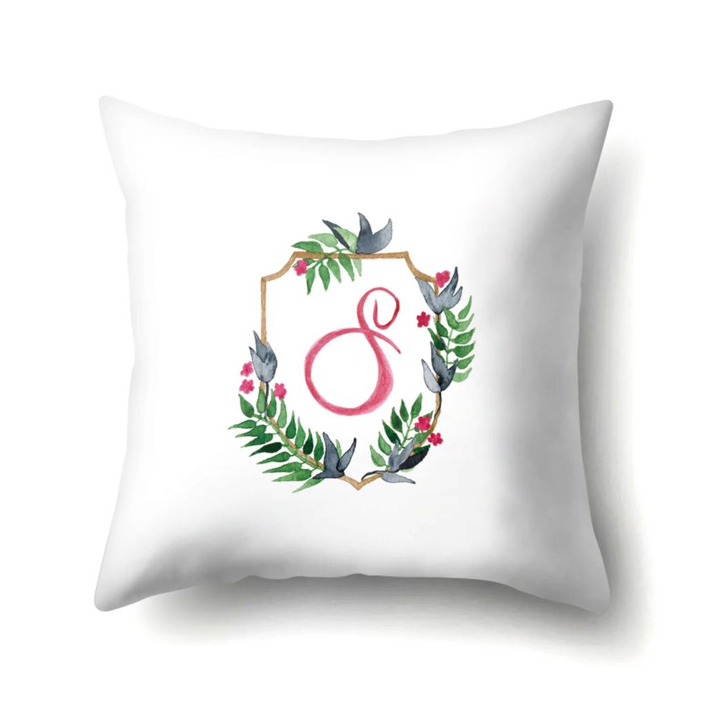 Creative Wreath Letter Pillowcase Office Cushion Cover Living Room  Waist