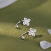 Elegant 925 Sterling Silver Flower Stud Earrings - Lightweight, High-End Women's Jewelry 2026