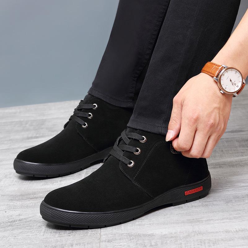 Winter Cowhide Wool Men's Cotton Shoes Plus Fleece Warm Leather Shoes Northeast Men's Snow Boots M1084