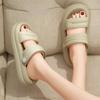 2024Summer New EVA Material Soft Sole Anti Slip and Odor Proof Outdoor Beach Flat Bottom Thick Sole Solid Color Simple Indoor Two Wear Casual Slippers