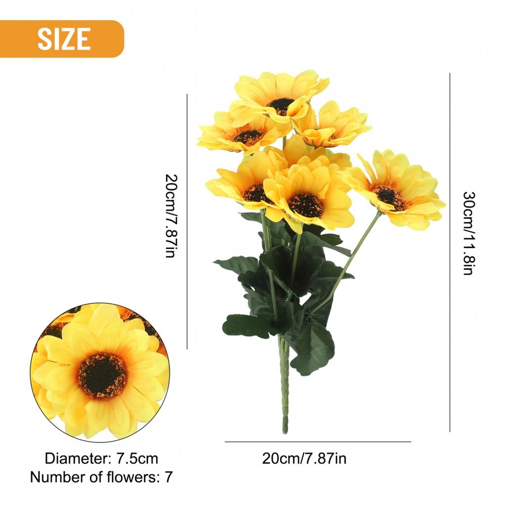 Artificial Sunflower Garden Wedding Party Decor Home Decorations Leaf