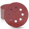 Hot-Selling 5" Aluminum Oxide Sandpaper, 8-Hole, 125mm, Red Backing Sanding Discs Set