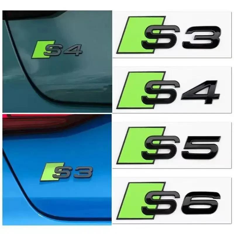1pc For hot New Car Body Rear Trunk ABS Badge Green S3 S4 S5 S6 S7 S8 Emblem Sticker Decor for A4 B8 B6 B9 B7 A3 8P 8L A6