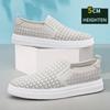 Spring Summer Comfortable Man Casual 5cm Elevator Shoes Men Loafers Soft Cow Leather Men Moccasins Height Increase Taller Shoes