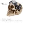 Durable Synthetic Resin Ornaments Hip-hop Headphone/Steampunk Skull Figurine, Skeleton Statue, Vintage Steampunk Style Statue Ornament for Haunted