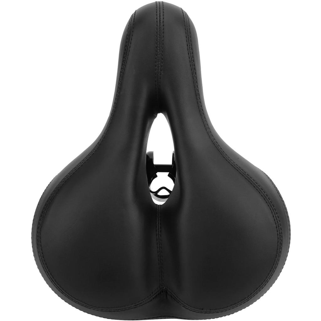 Mountain Bike Saddle Comfortable Microfiber Leather HollowCarved Spring Bike Saddle Seat(Black )