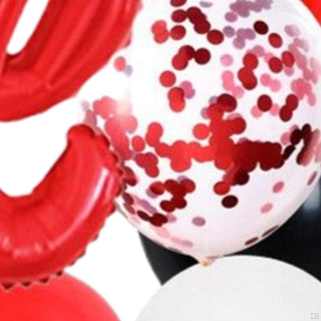 Confetti Balloons Balloon W/ Ribbon for Wedding Valentines Day Anniversary Party Decoration