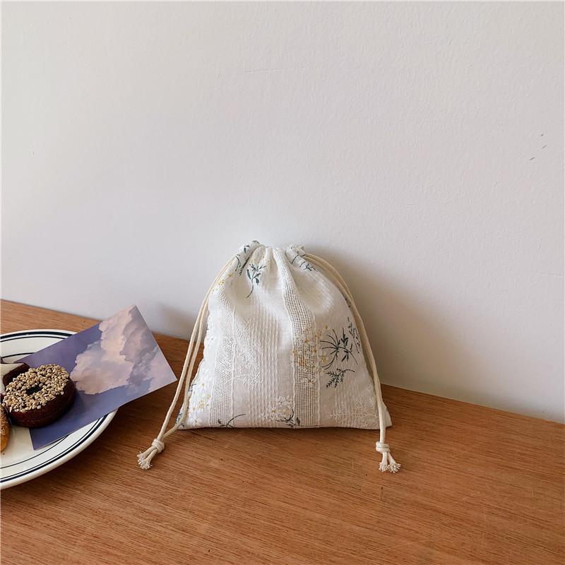 Women Travel Dustproof Bundle Opening Storage Bag Drawstring Home Cotton Linen Collection Bag