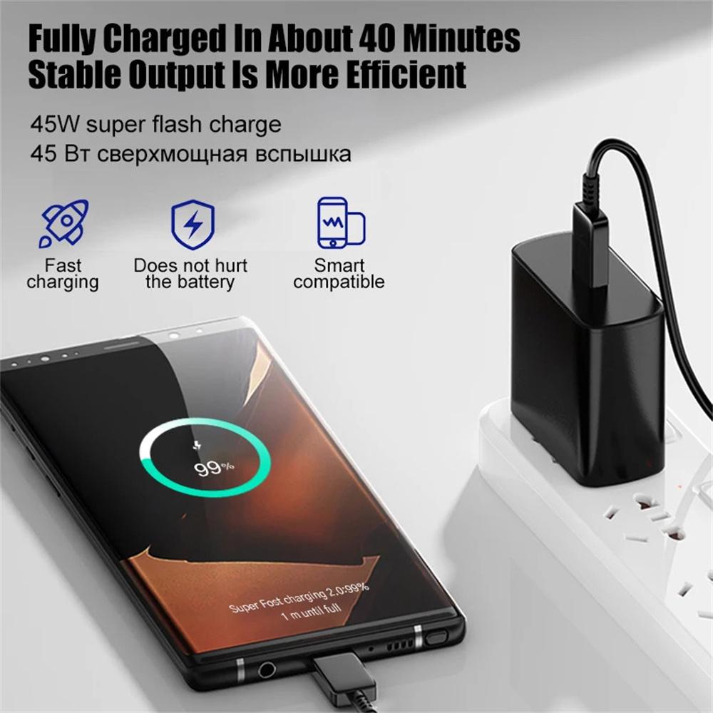 45W USB Charger Quick Charge Phone Adapter Type C Super Fast Charging Wall Charger For iPhone Samsung Xiaomi  EU/US Plug