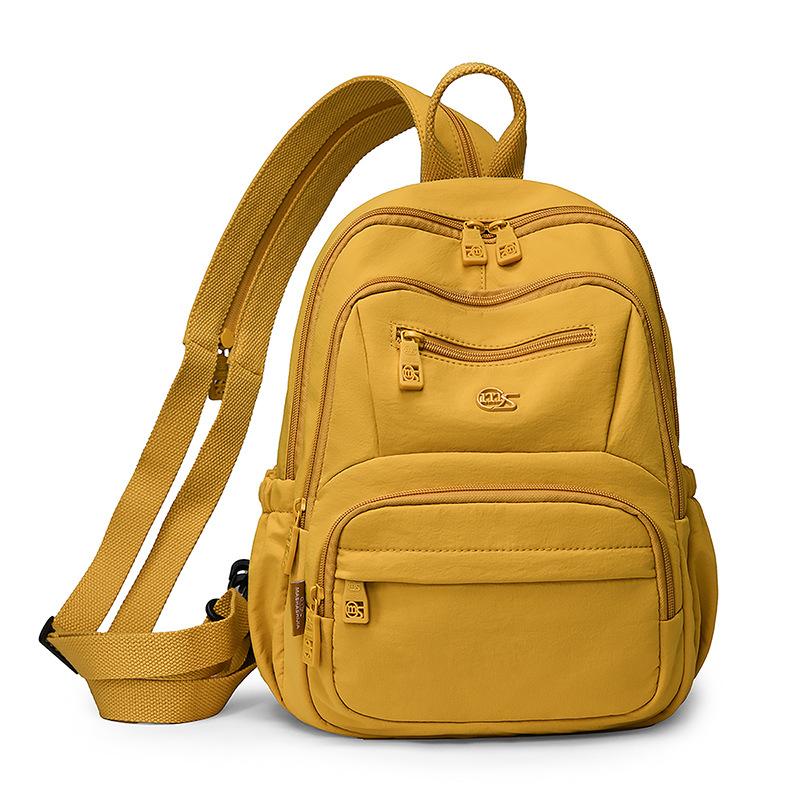 Zaino Compatto con Tasche Multiple con Zip e Tasca Laterale in Rete