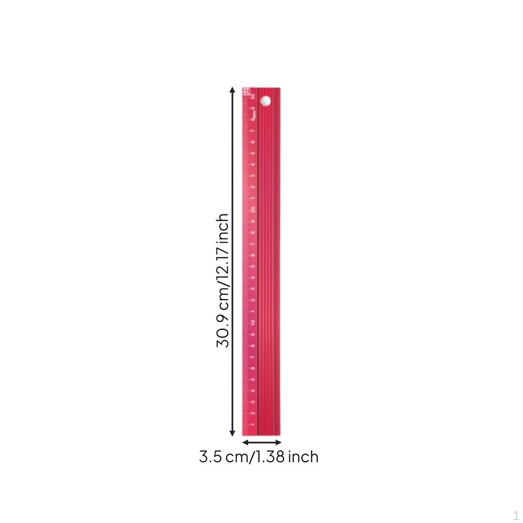 Aluminum Alloy Ruler, CutProtective, TwoTone Color, Measuring, Cutting Pink 20cm
