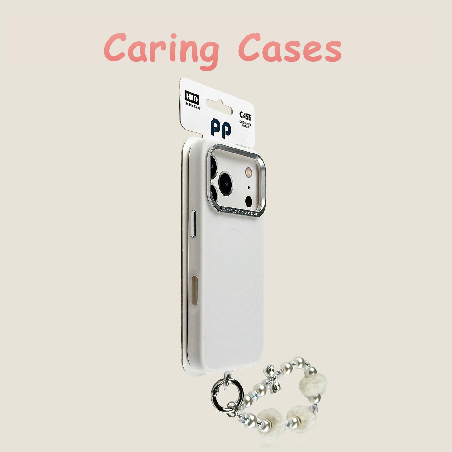 

For iPhone 17 Pro Max Case Starburst Rhinestone Frame Fuzzy Pearl Bracelet Soft-Touch Shockproof Premium for iPhone 16 15 14 iPhone17 білий