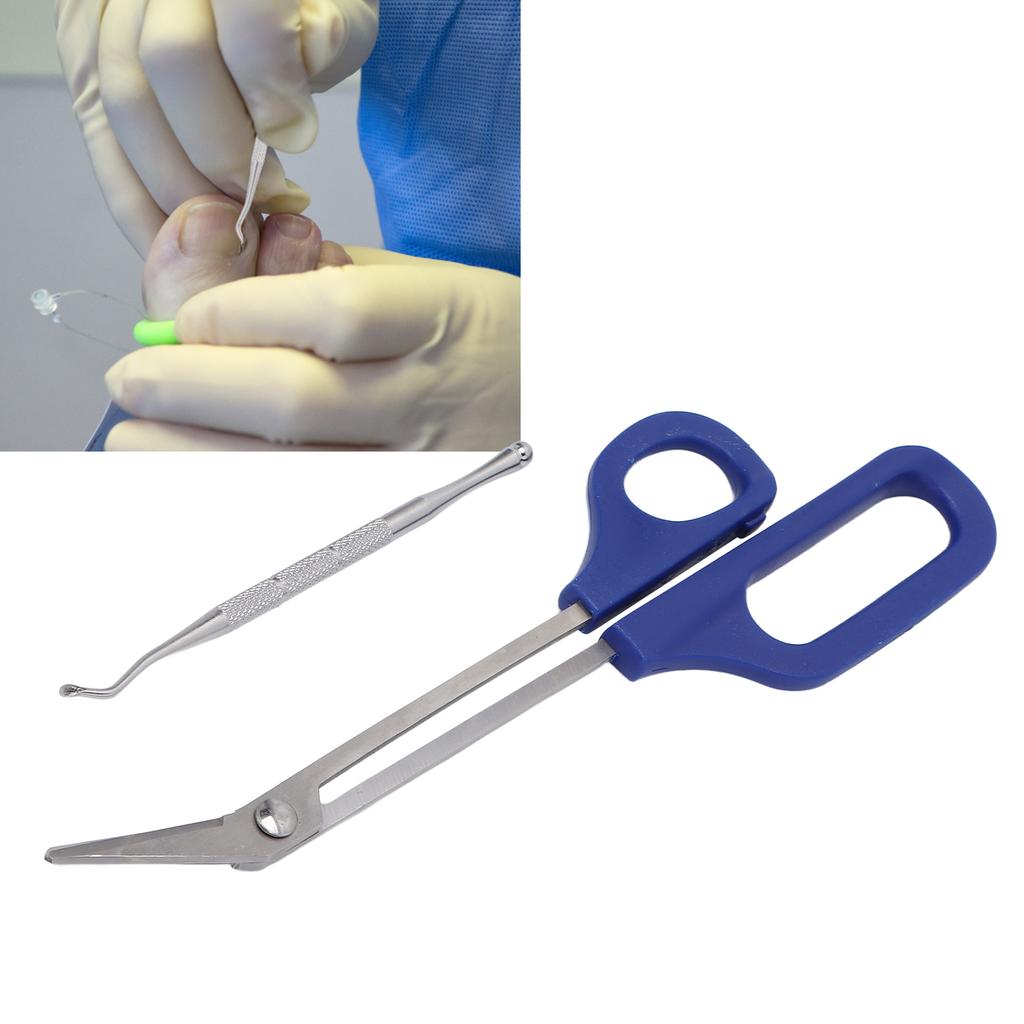 Ergonomische Zehennagelschere mit Griff, Zehennagelknipser, Feile für eingewachsene Zehennägel für ältere Schwangere