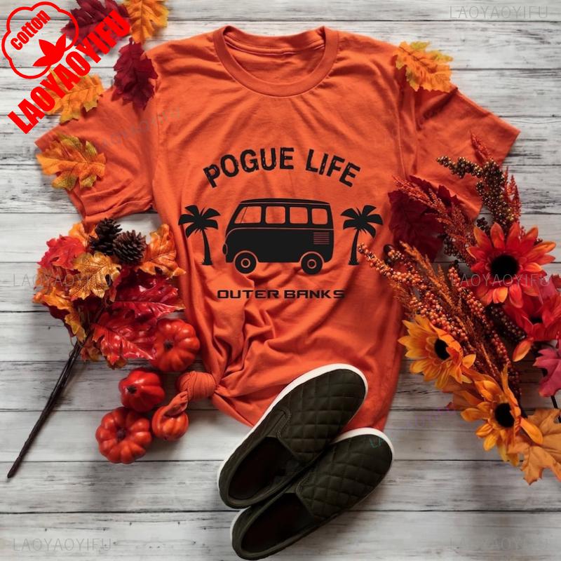 Pogue Life Outer Banks Surf Van OBX Lovers Gift Show Fans Unisex Shirt Allmatch Regular Short Sleeve Printed Tshirt Tops