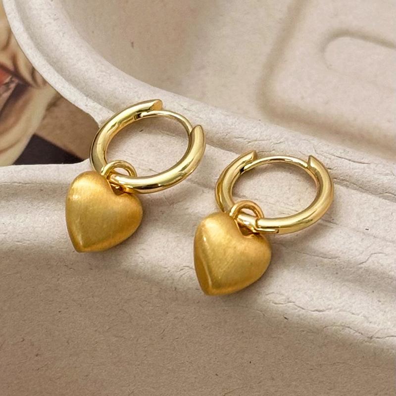 Tibetan Silver 18K Gold Plated Brushed Geometric Hoop Earrings for Women Trendy Fashion  Minimalist Accessories