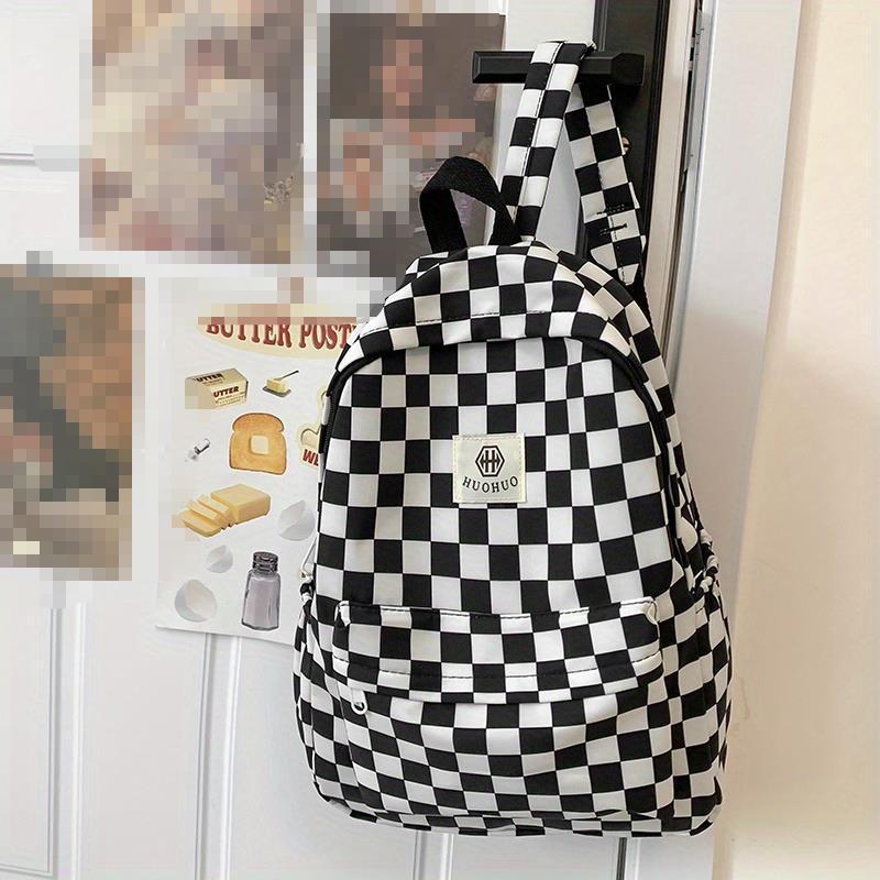 Schoolbags For Females Middle High School Students Ins Style Girls' Backpacks Girls' Checkerboard Backpacks Five Colors Optional