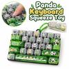 26 Keys Mechanical Keyboard Squeeze Toy Panda Print Keyboard Keychain  For Adults,Teenagers,Kid