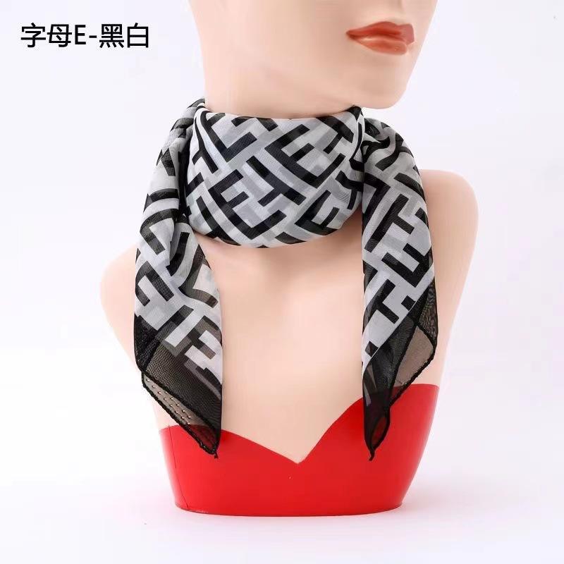 Spring and Autumn Women's Printed Square Scarf Printed Silk Scarf Square Scarf Sunscreen Scarf