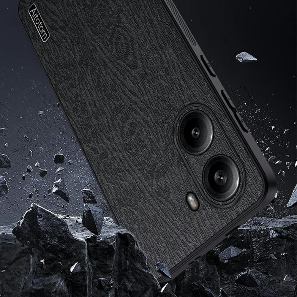 For Xiaomi Redmi Turbo 4 5G Case Wood Texture PU Leather Coated PC TPU Phone Cover