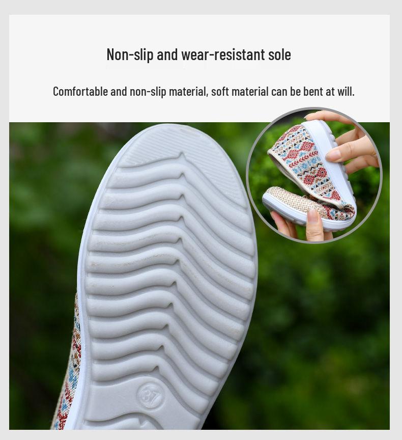 Spring-Autumn Women's Breathable Lightweight Low-Cut Non-Slip Flat Shoes for Middle-Aged & Elderly