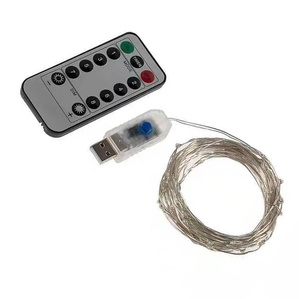 Indoor String Lights 21.9yd Length Remote Control 8 Light Modes Copper Wire LED Wire Lights for