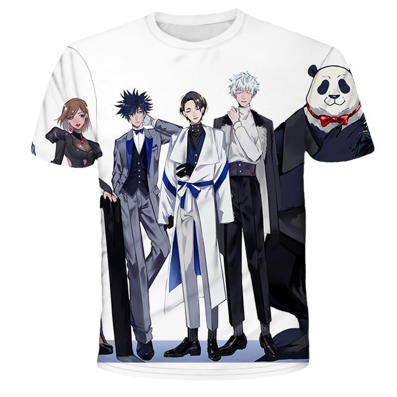 Summer Anime T-shirt 3D Digital Printing Anime Character Men's Short Sleeved T-shirt