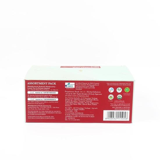 Luxmi Estates - Assortment Pack (60 Tea Bags *2g Each)| 120g Pack | Valerian Dream, Midnight Bloom, Indian Passion