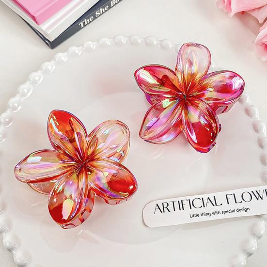 Women Hair Claw Candy Color Flower Shape Hair Clip Elegant Anti-slip Hair Fixing Back Head Hairpin Hair Accessories