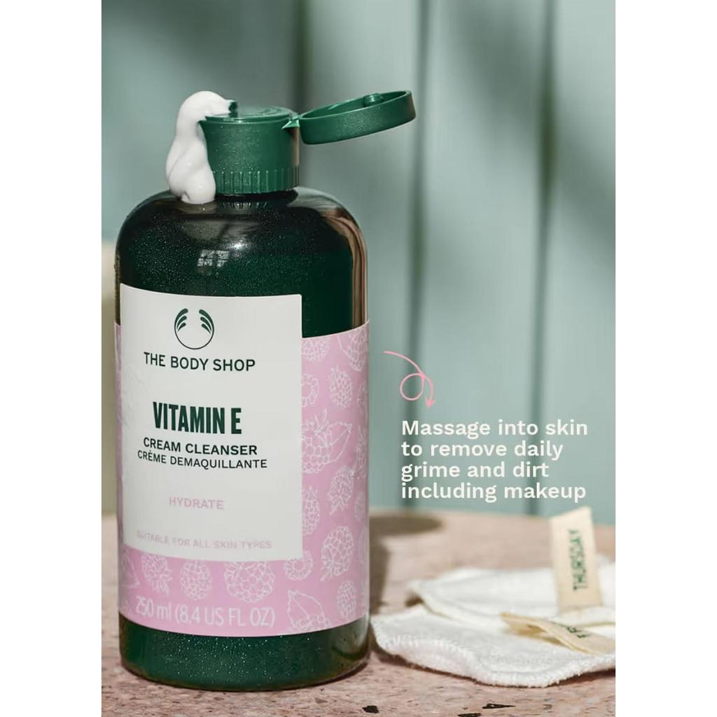 The Body Shop Vitamin E Reinigungscreme 250ML Packung für alle Hauttypen Entfernt Make-up & Unreinheiten