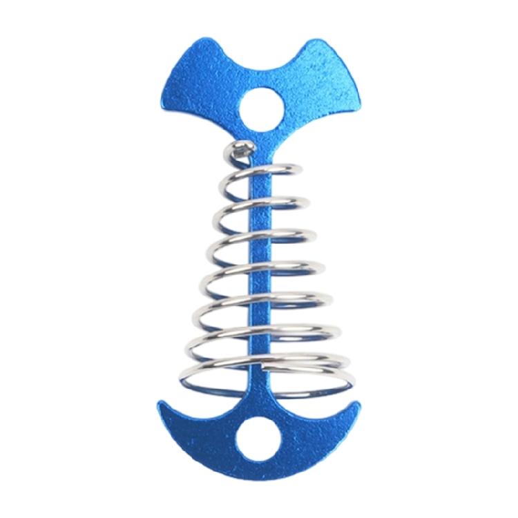 Deck Anchors Peg Windproof Fish Bone Tent Stakes Spring Buckles Portable Wind Rope Anchors for Outdoor Camping синий