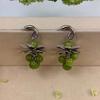 Green Grape Earrings~ Spring and Summer Green Natural Round Bead Stud Earrings Women's Ins Niche Sweet Small Fresh Earrings Earrings Tide