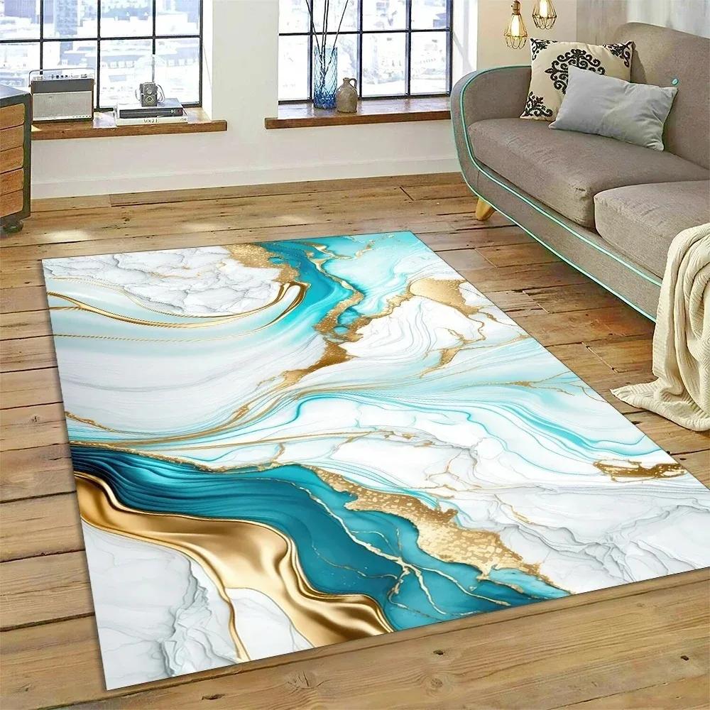 Luxurious Abstract Marble Carpet for Living Room Sofa Home Decoration Large Rugs Non-slip Bedroom Bedside Coffee Table Floor Mat