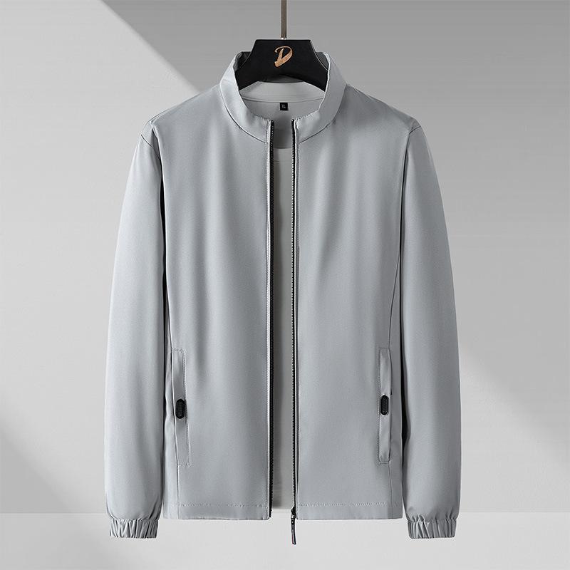 

Новая стильная куртка, весенняя мужская универсальная, для поездок на работу, простая, деловая, повседневная, с воротником-стойкой, спортивная куртка в корейском стиле для мужчин 5XL