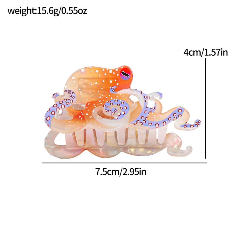 Creative Marine Animal Hair Clip 1Pcs Octopus Shark Grab Clip for Unique Hairstyle DIY and Festivals