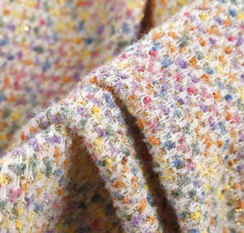 Thick Needle-Dyed Hydrangea Knit Fabric: 2024 Autumn/Winter Colorful Small Fragrance Style Fabric