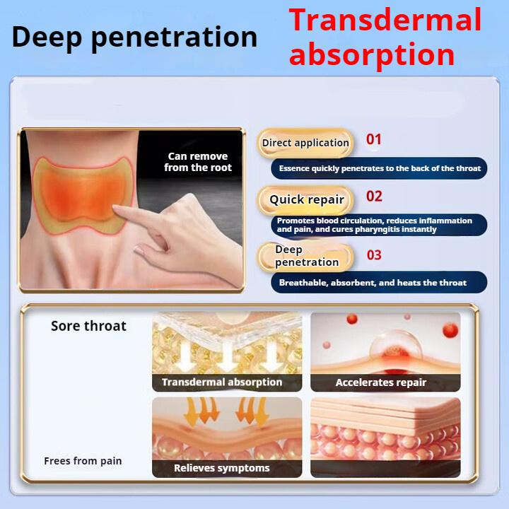 8 Stück Kräuter-Hals-Pflaster - Lindern Halsschmerzen, trockenen, juckenden Hals, Husten & chronische Pharyngitis, medizinisches Pflaster bei Fremdkörpergefühl