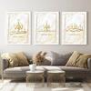 Arabic Golden Font Poster Islamic Culture Style Decorative Painting Living Room Wall Art Print Modern Home Decor Canvas Painting No Frame