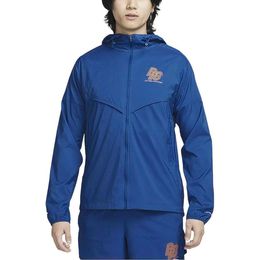 Nike Windrunner Running Energy Printed Hooded Casual Jacket Men Jackets Blue FN3306-476